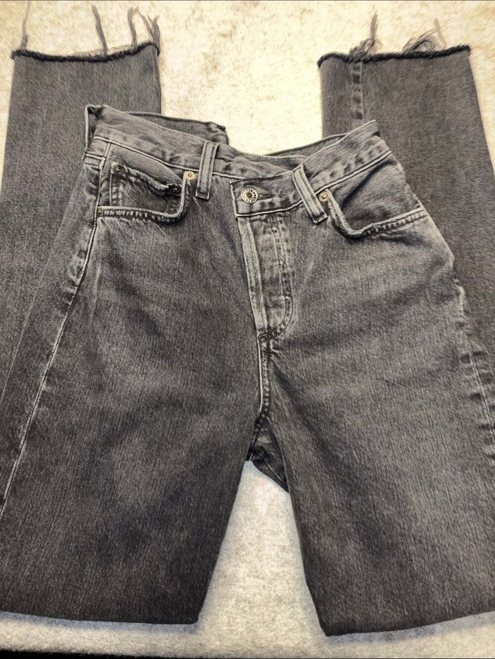 🖤 AGOLDE Criss Cross Straight Jeans | Size 23 | Washed Black | High Rise